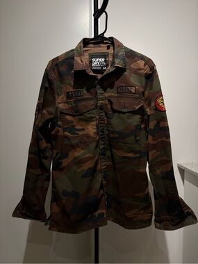 Superdry Men's Camo Military Field Jacket - Olive & Brown